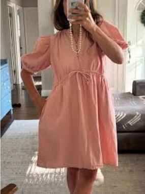 a new day Blush Pink Babydoll Knee Length Dress